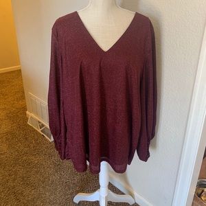 Maurices red/burgundy sparkle top